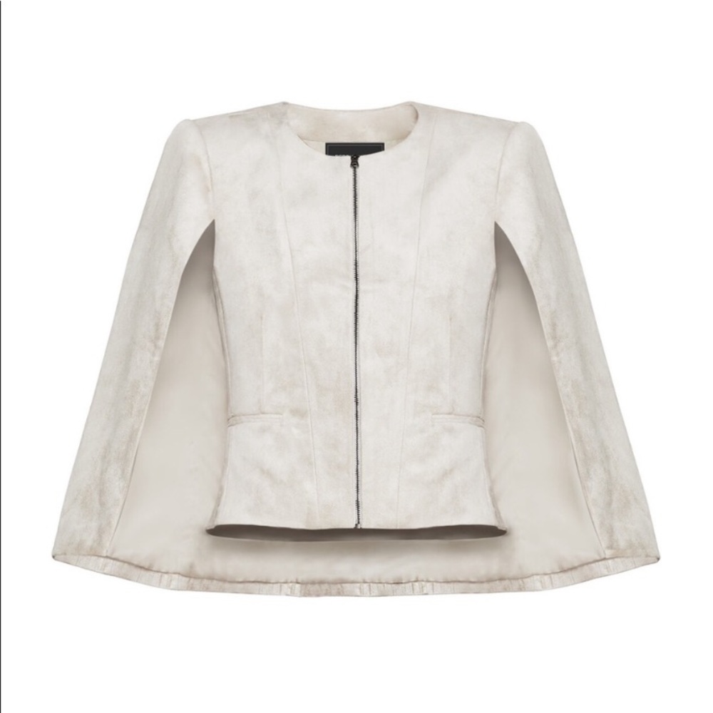 BCBGmaxazria faux suede capelet “Garry”